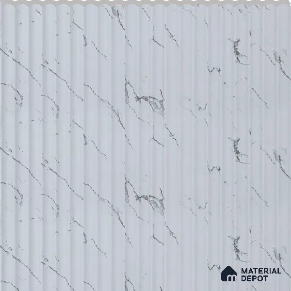 Frosted Marble Marble Louver PN 02731 P 9.5 ft x 12 inch Charcoal Panel - 7 mm | Suitable for Feature Wall, TV Unit & Living Room | Width is Subjected to 5% Variation