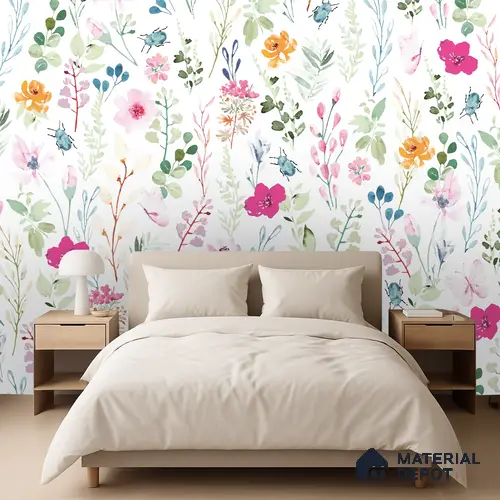 Meadow Full of Secrets Lush Green Tropical Foliage | WP 04116 B Non Woven Matte Finish Florals Style Premium Customized size Wallpaper | 150 GSM WP01MTF Paper | (MOQ = 30 Sq. Ft.)