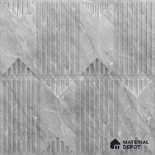 White Artisan PVC Matte Finish 3D Wall Panel | 20 in x 20 in | White Marble - 15 mm | Suitable for Dining, Feature Wall & TV Unit | Width is Subjected to 5% Variation