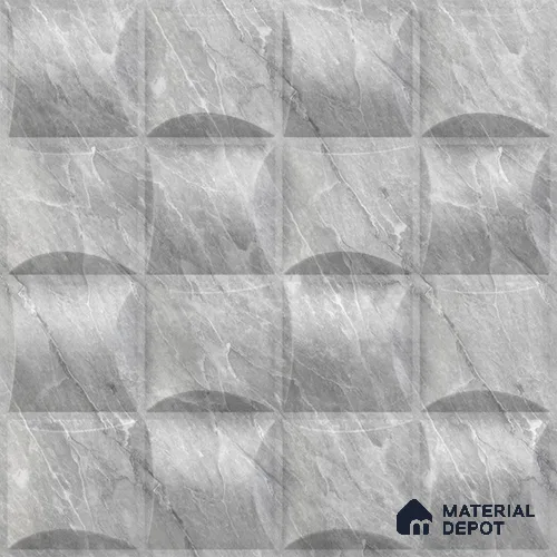 White Block PVC Matte Finish 3D Wall Panel | 20 in x 20 in | White Marble - 15 mm | Suitable for Dining, Feature Wall & TV Unit | Width is Subjected to 5% Variation