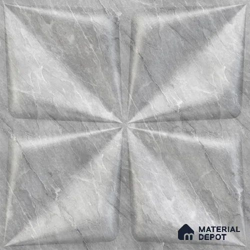 White Bloom PVC Matte Finish 3D Wall Panel | 20 in x 20 in | White Marble - 15 mm | Suitable for Dining, Feature Wall & TV Unit | Width is Subjected to 5% Variation