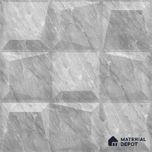 White Cubical PVC Matte Finish 3D Wall Panel | 20 in x 20 in | White Marble - 15 mm | Suitable for Dining, Feature Wall & TV Unit | Width is Subjected to 5% Variation