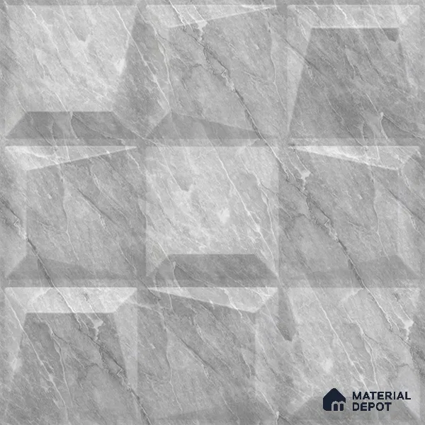 White Cubical PVC Matte Finish 3D Wall Panel | 20 in x 20 in | White Marble - 15 mm | Suitable for Dining, Feature Wall & TV Unit | Width is Subjected to 5% Variation
