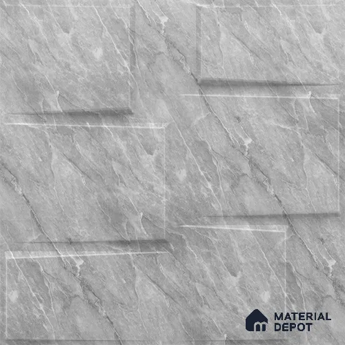 White Stream PVC Matte Finish 3D Wall Panel | 20 in x 20 in | White Marble - 15 mm | Suitable for Dining, Feature Wall & TV Unit | Width is Subjected to 5% Variation