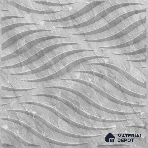White Swirl PVC Matte Finish 3D Wall Panel | 20 in x 20 in | White Marble - 15 mm | Suitable for Dining, Feature Wall & TV Unit | Width is Subjected to 5% Variation