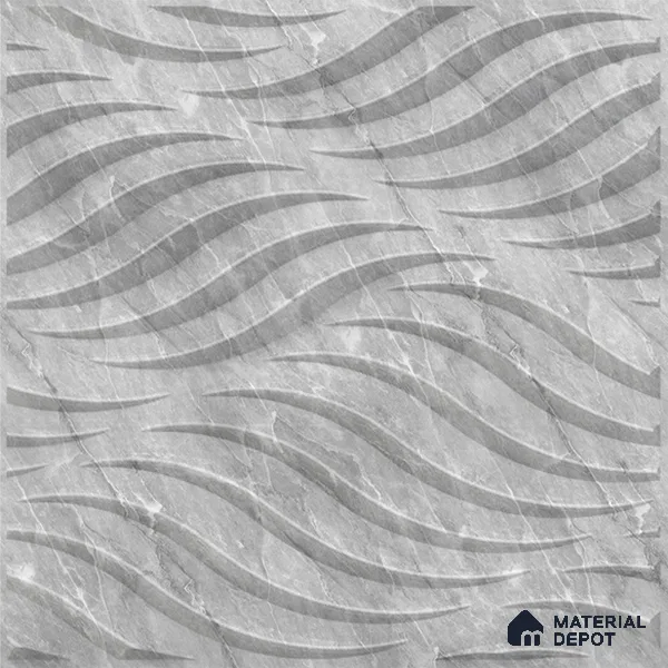 White Swirl PVC Matte Finish 3D Wall Panel | 20 in x 20 in | White Marble - 15 mm | Suitable for Dining, Feature Wall & TV Unit | Width is Subjected to 5% Variation