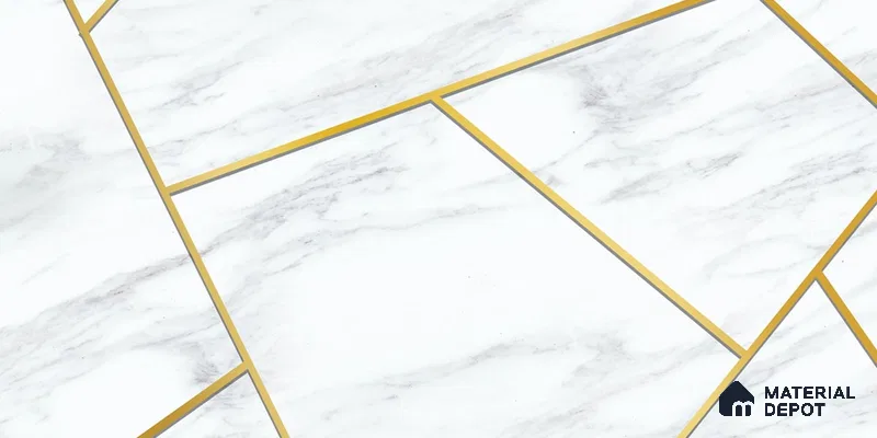 White Marble Design with Golden Stripes Wallpaper Indrani Series Soft Feel Marble Design (Customised Size Wallpaper )