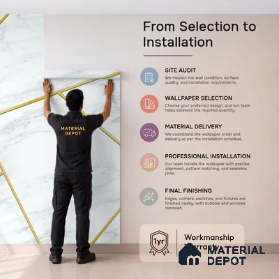White Marble Design with Golden Stripes Wallpaper Indrani Series Soft Feel Marble Design (Customised Size Wallpaper )