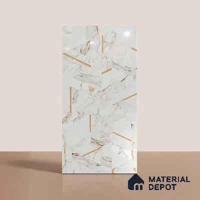 Highlighter Wall Tile TL 09359 B | Flona White Decor 4 ft x 2 ft Glossy Finish Vitrified Tile - 9 mm | Suitable For Bathroom, Accent/Feature Wall, Dining Area