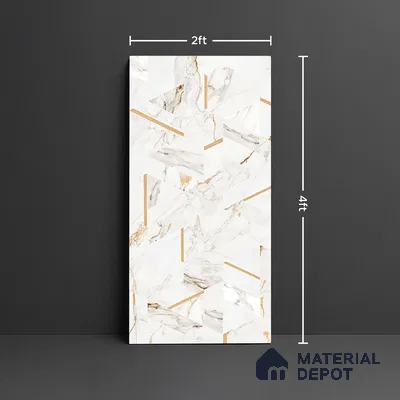 Highlighter Wall Tile TL 09359 B | Flona White Decor 4 ft x 2 ft Glossy Finish Vitrified Tile - 9 mm | Suitable For Bathroom, Accent/Feature Wall, Dining Area