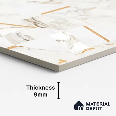 Highlighter Wall Tile TL 09359 B | Flona White Decor 4 ft x 2 ft Glossy Finish Vitrified Tile - 9 mm | Suitable For Bathroom, Accent/Feature Wall, Dining Area