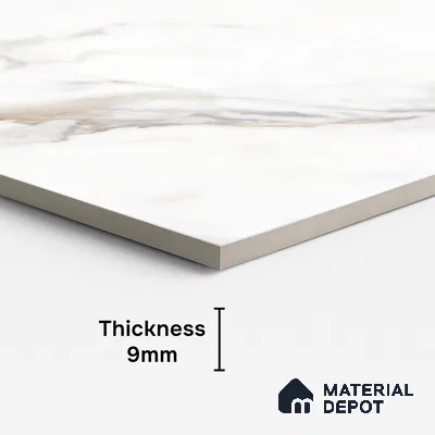 Floor & Wall Tile TL 09359 | Flona White 4 ft x 2 ft  Finish Vitrified Tile - 9 mm | 4 Random Design | Suitable for Living Room, Bedroom, Bathroom & Kitchen