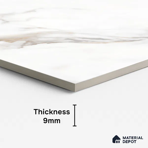 Floor & Wall Tile TL 09359 | Flona White 4 ft x 2 ft Finish Vitrified Tile - 9 mm | 4 Random Design | Suitable for Living Room, Bedroom, Bathroom & Kitchen