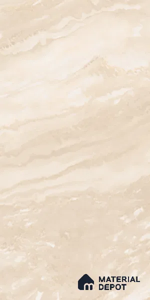 Marble Floor & Wall Tile TL 08544 C | Tianta Ivory 4 ft x 2 ft Full Body Matte Finish Vitrified Tile - 10 mm | 5 Random Design | Suitable for Living Room, Bedroom, Bathroom & Kitchen