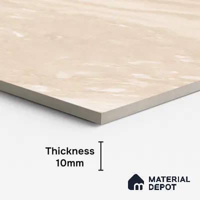 Marble Floor & Wall Tile TL 08544 C | Tianta Ivory 4 ft x 2 ft Full Body Matte Finish Vitrified Tile - 10 mm | 5 Random Design | Suitable for Living Room, Bedroom, Bathroom & Kitchen