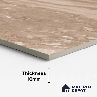 Marble Floor & Wall Tile TL 08544 D | Tianta Brown 4 ft x 2 ft Full Body Matte Finish Vitrified Tile - 10 mm | 5 Random Design | Suitable for Living Room, Bedroom, Bathroom & Kitchen