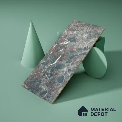 Marble Wall Tile TL 06509 C  SR BL 4018 Dark 24 inch x 12 inch Ceramic Glossy Finish - 8 mm | Suitable for Accent / Feature Walls, Bathroom, Kitchen Wall & Backsplashes (Sample)