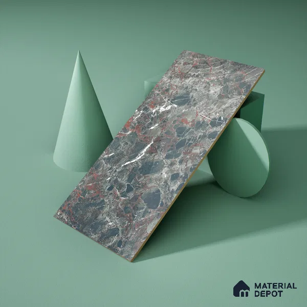 Marble Wall Tile TL 06509 C  SR BL 4018 Dark 24 inch x 12 inch Ceramic Glossy Finish - 8 mm | Suitable for Accent / Feature Walls, Bathroom, Kitchen Wall & Backsplashes (Sample)