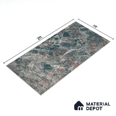 Marble Wall Tile TL 06509 C  SR BL 4018 Dark 24 inch x 12 inch Ceramic Glossy Finish - 8 mm | Suitable for Accent / Feature Walls, Bathroom, Kitchen Wall & Backsplashes (Sample)