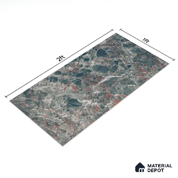 Marble Wall Tile TL 06509 C  SR BL 4018 Dark 24 inch x 12 inch Ceramic Glossy Finish - 8 mm | Suitable for Accent / Feature Walls, Bathroom, Kitchen Wall & Backsplashes (Sample)