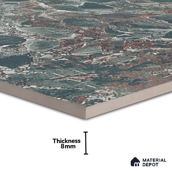 Marble Wall Tile TL 06509 C  SR BL 4018 Dark 24 inch x 12 inch Ceramic Glossy Finish - 8 mm | Suitable for Accent / Feature Walls, Bathroom, Kitchen Wall & Backsplashes (Sample)