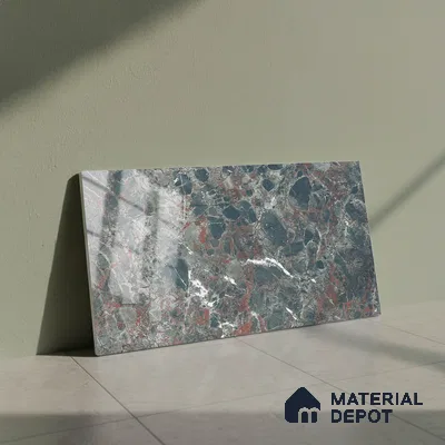 Marble Wall Tile TL 06509 C  SR BL 4018 Dark 24 inch x 12 inch Ceramic Glossy Finish - 8 mm | Suitable for Accent / Feature Walls, Bathroom, Kitchen Wall & Backsplashes (Sample)