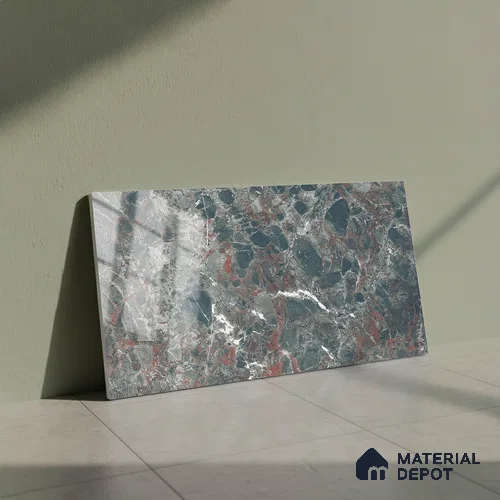 Marble Wall Tile TL 06509 C  SR BL 4018 Dark 24 inch x 12 inch Ceramic Glossy Finish - 8 mm | Suitable for Accent / Feature Walls, Bathroom, Kitchen Wall & Backsplashes