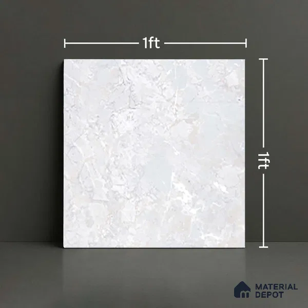 Marble Matching Floor Tile TL 06509 D 12 inch x 12 inch Ceramic Matte Finish - 8 mm | Suitable for Bathroom (Sample)