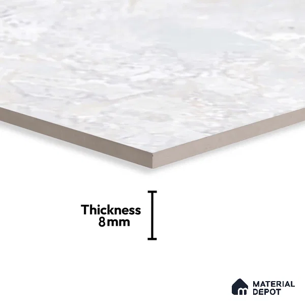 Marble Matching Floor Tile TL 06509 D 12 inch x 12 inch Ceramic Matte Finish - 8 mm | Suitable for Bathroom (Sample)
