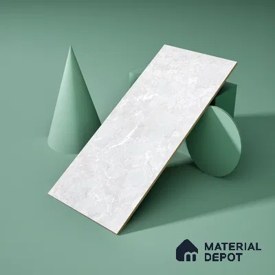 Marble Wall Tile TL 06509  SR BL 4018 Light 24 inch x 12 inch Ceramic Glossy Finish - 8 mm | Suitable for Accent / Feature Walls, Bathroom, Kitchen Wall & Backsplashes