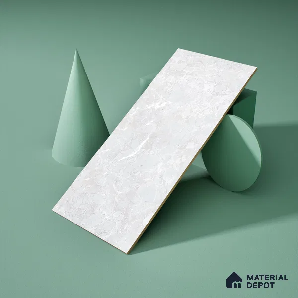 Marble Wall Tile TL 06509 SR BL 4018 Light 24 inch x 12 inch Ceramic Glossy Finish - 8 mm | Suitable for Accent / Feature Walls, Bathroom, Kitchen Wall & Backsplashes
