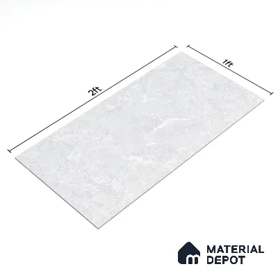 Marble Wall Tile TL 06509  SR BL 4018 Light 24 inch x 12 inch Ceramic Glossy Finish - 8 mm | Suitable for Accent / Feature Walls, Bathroom, Kitchen Wall & Backsplashes