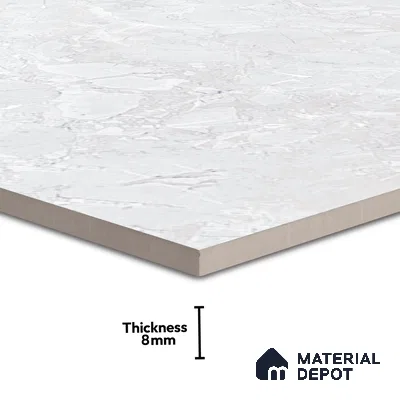 Marble Wall Tile TL 06509  SR BL 4018 Light 24 inch x 12 inch Ceramic Glossy Finish - 8 mm | Suitable for Accent / Feature Walls, Bathroom, Kitchen Wall & Backsplashes