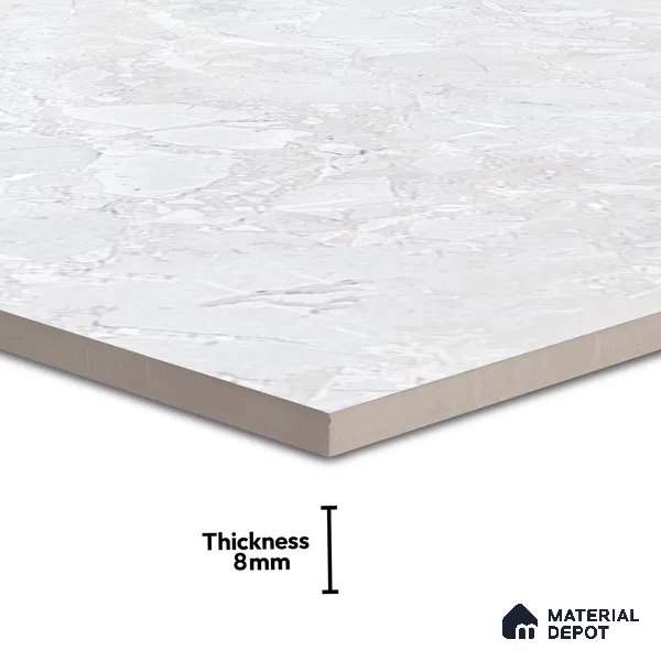 Marble Wall Tile TL 06509 SR BL 4018 Light 24 inch x 12 inch Ceramic Glossy Finish - 8 mm | Suitable for Accent / Feature Walls, Bathroom, Kitchen Wall & Backsplashes