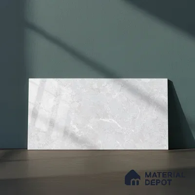 Marble Wall Tile TL 06509  SR BL 4018 Light 24 inch x 12 inch Ceramic Glossy Finish - 8 mm | Suitable for Accent / Feature Walls, Bathroom, Kitchen Wall & Backsplashes