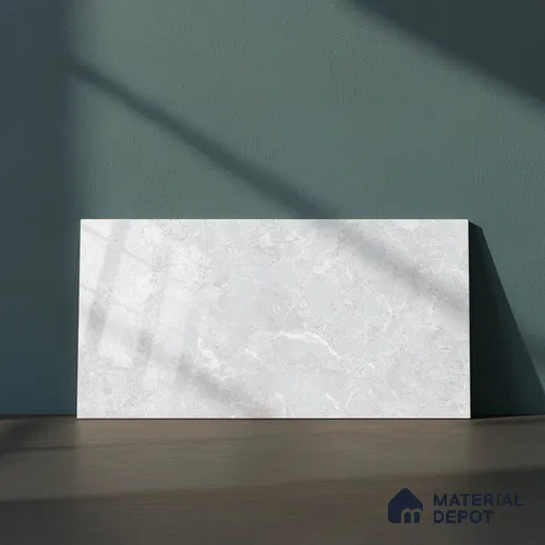 Marble Wall Tile TL 06509  SR BL 4018 Light 24 inch x 12 inch Ceramic Glossy Finish - 8 mm | Suitable for Accent / Feature Walls, Bathroom, Kitchen Wall & Backsplashes