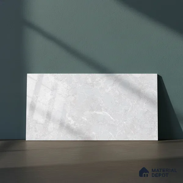Marble Wall Tile TL 06509 SR BL 4018 Light 24 inch x 12 inch Ceramic Glossy Finish - 8 mm | Suitable for Accent / Feature Walls, Bathroom, Kitchen Wall & Backsplashes