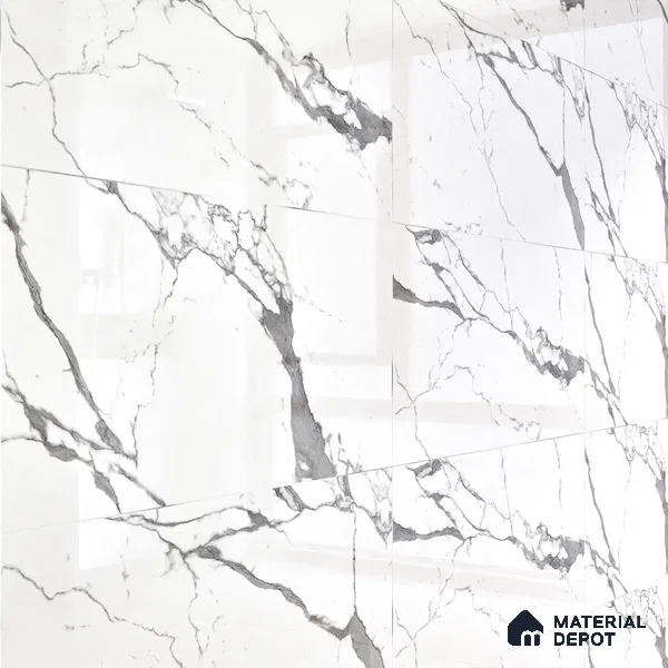 Marble Wall Tile TL 06514 B  SR GL 8060 Plain 24 inch x 12 inch Ceramic Glossy Finish - 8 mm | Suitable for Accent / Feature Walls, Bathroom, Kitchen Wall & Backsplashes (Sample)