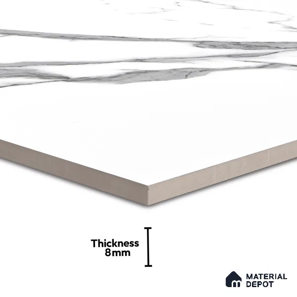 Marble Wall Tile TL 06514 B  SR GL 8060 Plain 24 inch x 12 inch Ceramic Glossy Finish - 8 mm | Suitable for Accent / Feature Walls, Bathroom, Kitchen Wall & Backsplashes (Sample)
