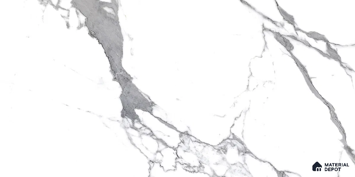 Marble Wall Tile TL 06514 B  SR GL 8060 Plain 24 inch x 12 inch Ceramic Glossy Finish - 8 mm | Suitable for Accent / Feature Walls, Bathroom, Kitchen Wall & Backsplashes (Sample)