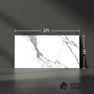 Marble Wall Tile TL 06514 B  SR GL 8060 Plain 24 inch x 12 inch Ceramic Glossy Finish - 8 mm | Suitable for Accent / Feature Walls, Bathroom, Kitchen Wall & Backsplashes (Sample)
