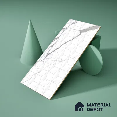 3D Wall Tile TL 06514  SR GL 8060 Highlighter 24 inch x 12 inch Ceramic Glossy Finish - 8 mm | Suitable for Accent / Feature Walls, Bathroom, Kitchen Wall & Backsplashes (Sample)