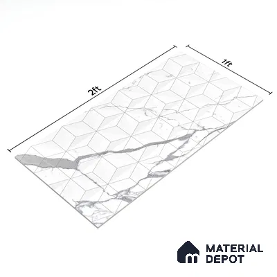 3D Wall Tile TL 06514  SR GL 8060 Highlighter 24 inch x 12 inch Ceramic Glossy Finish - 8 mm | Suitable for Accent / Feature Walls, Bathroom, Kitchen Wall & Backsplashes (Sample)