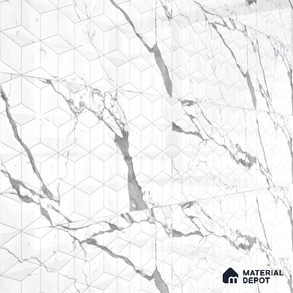 3D Wall Tile TL 06514  SR GL 8060 Highlighter 24 inch x 12 inch Ceramic Glossy Finish - 8 mm | Suitable for Accent / Feature Walls, Bathroom, Kitchen Wall & Backsplashes (Sample)