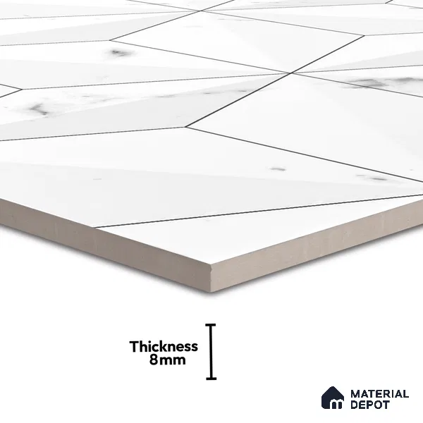 3D Wall Tile TL 06514  SR GL 8060 Highlighter 24 inch x 12 inch Ceramic Glossy Finish - 8 mm | Suitable for Accent / Feature Walls, Bathroom, Kitchen Wall & Backsplashes (Sample)