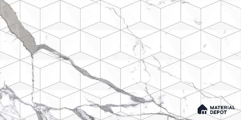 3D Wall Tile TL 06514  SR GL 8060 Highlighter 24 inch x 12 inch Ceramic Glossy Finish - 8 mm | Suitable for Accent / Feature Walls, Bathroom, Kitchen Wall & Backsplashes (Sample)