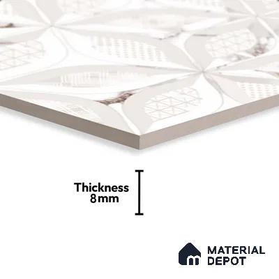 Highlighter Wall Tile TL 06461 B Angel White Decor 05 2 ft x 1 ft Ceramic Glossy Finish - 8 mm | Suitable for Living Room,Kitchen & Bathroom