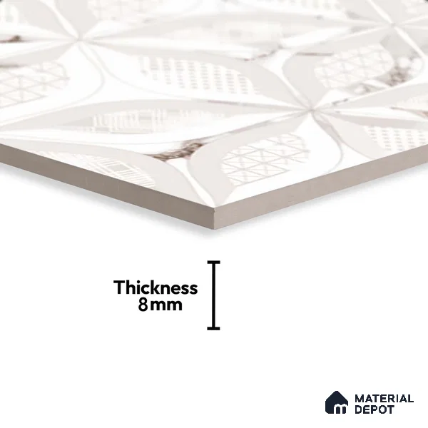 Highlighter Wall Tile TL 06461 B Angel White Decor 05 2 ft x 1 ft Ceramic Glossy Finish - 8 mm | Suitable for Living Room,Kitchen & Bathroom