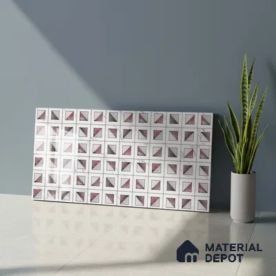 Highlighter Wall Tile TL 06456 B Alexa White HL 2 ft x 1 ft Ceramic Glossy Finish - 8 mm | Suitable for Living Room, Kitchen & Bathroom