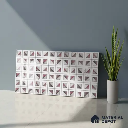 Highlighter Wall Tile TL 06456 B Alexa White HL 2 ft x 1 ft Ceramic Glossy Finish - 8 mm | Suitable for Living Room, Kitchen & Bathroom
